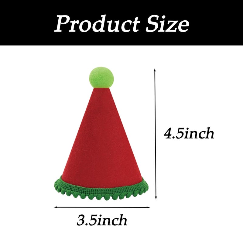 Cellcacn 20 Pcs Dog Birthday Hat Set for Small Medium Dogs Cat Puppies, Mini Party Hat with Adjustable Headbands, Cute Pet Hat with Pompons for Birthday Christmas Party Decoration Accessories (Small 3.5 Inch) - Image 2